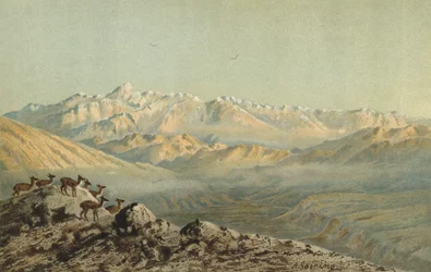 The Aconcagua Range on the Border of Argentina and Chile in the Andes